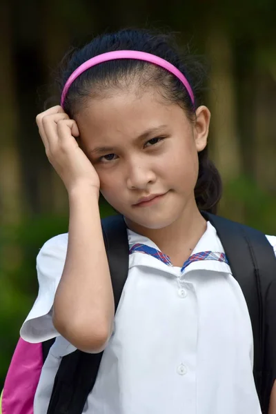 An A Worried Female Student — Stock Photo, Image