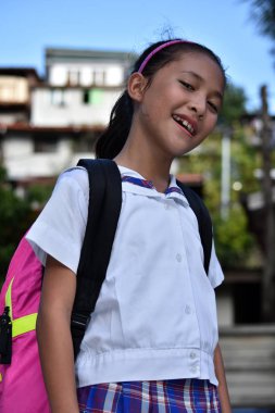 Bir Okul Kız Ve Mutluluk