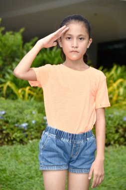 A Pretty Asyalı Kız Selamlama