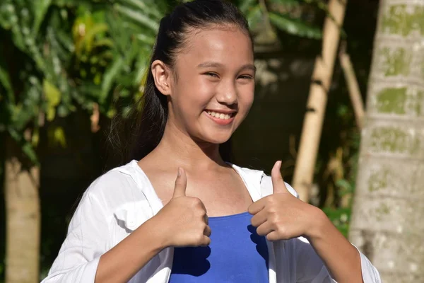 A Female With Thumbs Up — Stock Photo, Image