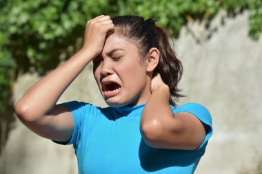 Stresli Genç Çeşitli Yetişkin Kadın