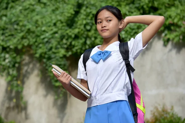 An A Serious Minority School Girl — Stock Photo, Image