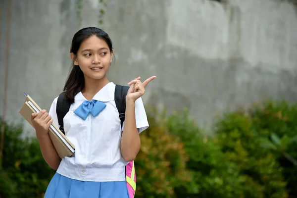 A Girl Student Pointing — Stock Photo, Image