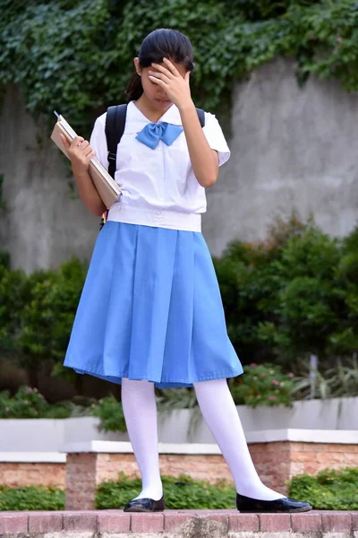 Minority Student Teenager School Girl Under Stress — Stock Photo, Image