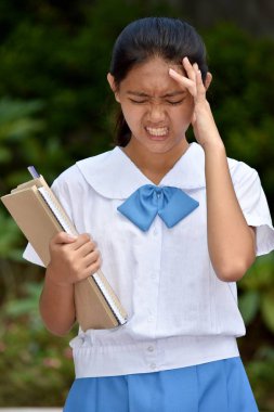 Okul kitaplarıyla Ateşli Çeşitli Okul Kızları