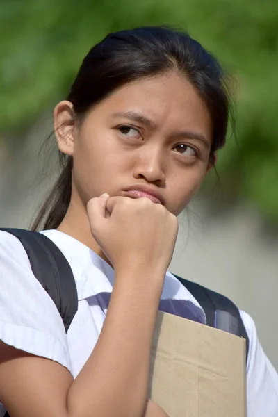 A Diverse Female Student And Confusion — Stock Photo, Image