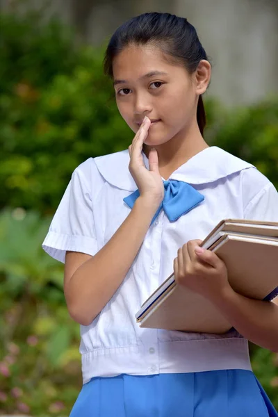 Een stille student tiener schoolmeisje — Stockfoto