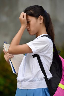 Bunalımlı Genç Değişik Öğrenci Liseli Kız