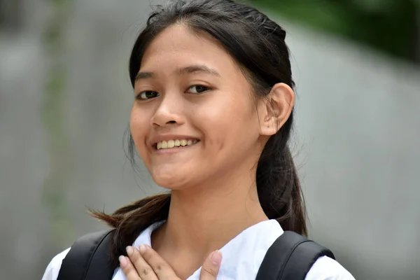 Youthful Minority Girl Student And Appreciation — Stock Photo, Image