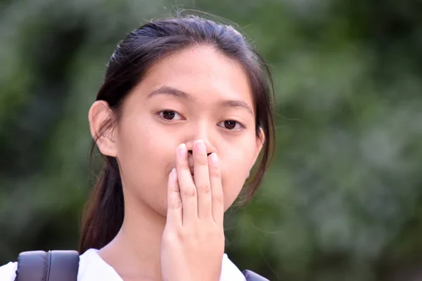 A Shy Beautiful Filipina Girl Student — Stok Foto