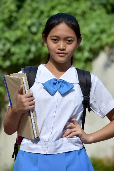 Poważna uczennica nastolatka School Girl — Zdjęcie stockowe