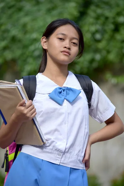 A Serious Cute Filipina Female Student — ストック写真