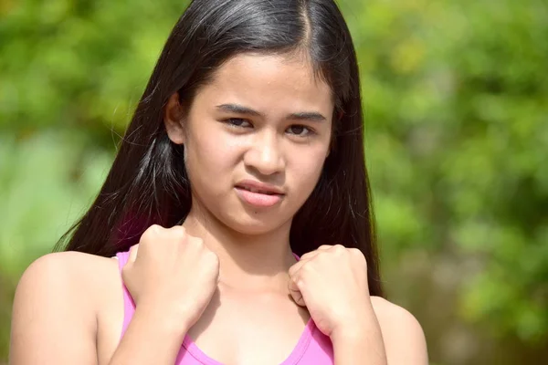 An Upset Young Filipina Girl Youth — Stock Photo, Image