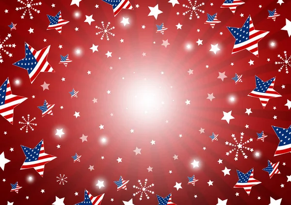 Usa Háttérgrafika Amerikai Zászló Csillag Fireworks Vektoros Illusztráció — Stock Vector