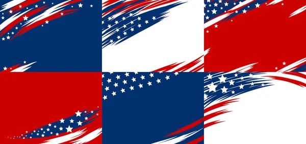 Serie Usa Banner Disegno Astratto Sfondo Bandiera Americana Vettoriale Illustrazione — Vettoriale Stock