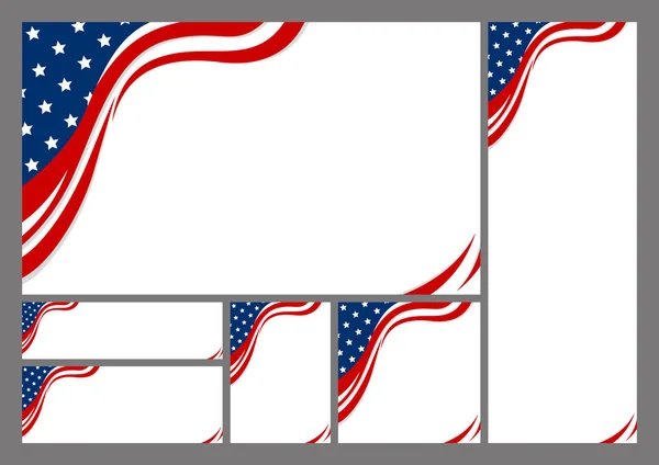 Σύνολο Σημαία Αμερικάνικες Αντίγραφο Χώρου Διανυσματικά Εικονογράφηση Σχεδιασμός Ηπα Αφηρημένα — Διανυσματικό Αρχείο