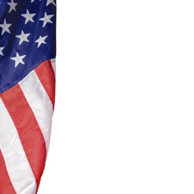 Amerikan bayrağı izole kırpma yolu ile beyaz arka plan üzerinde