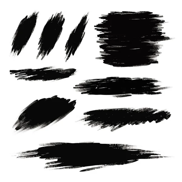 Pinceau Noir Coup Pinceau Sur Fond Blanc Illustration Vectorielle — Image vectorielle