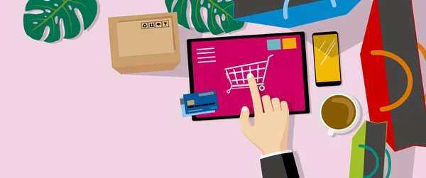 Ilustração Vetor Compras Online — Vetor de Stock