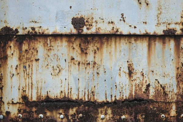 旧金属墙体的锈纹背景 — 图库照片