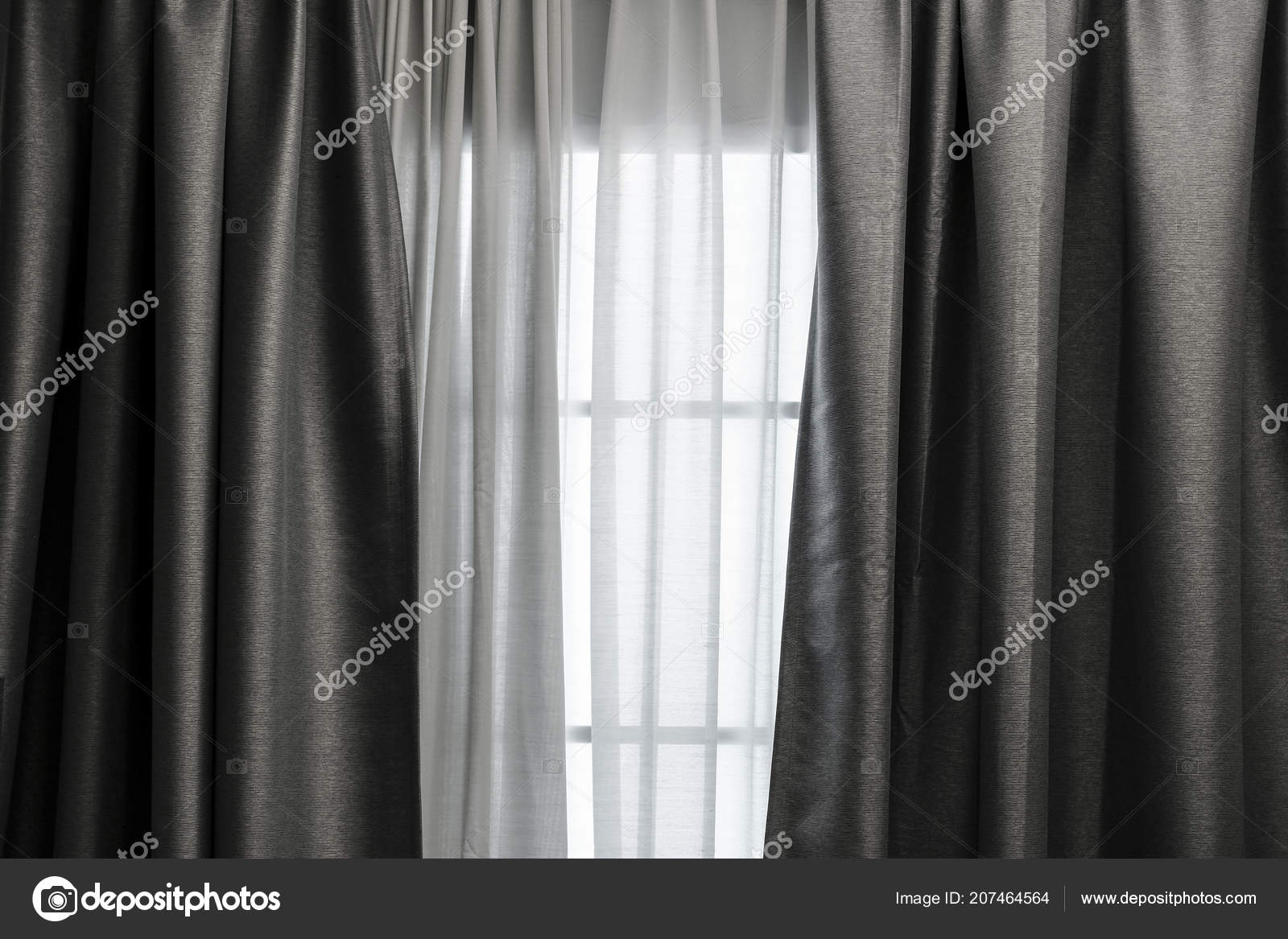 Vorhang Fenster Wohnzimmer Stockfoto C Myimagine 207464564