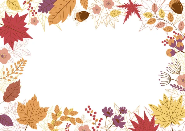 Herfstbladeren Ontwerp Witte Achtergrond Vectorillustratie — Stockvector