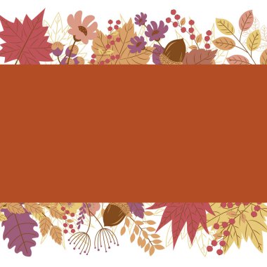 Yapraklar sonbaharda arka plan kopya alanı vektör çizim ile sonbahar afiş