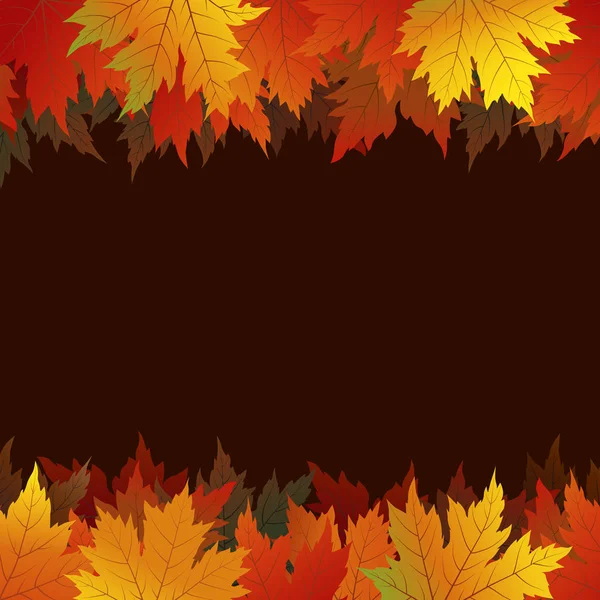 Podzimní Javorové Listy Hnědé Pozadí Kopie Prostoru Vektorové Ilustrace — Stockový vektor