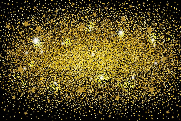 Gold Glitter Background Christmas New Year Vector Illustration — Stock Vector
