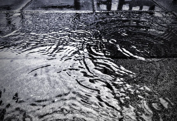 Agua Calle Fondo Temporada Lluvias Del Día Lluvioso — Foto de Stock