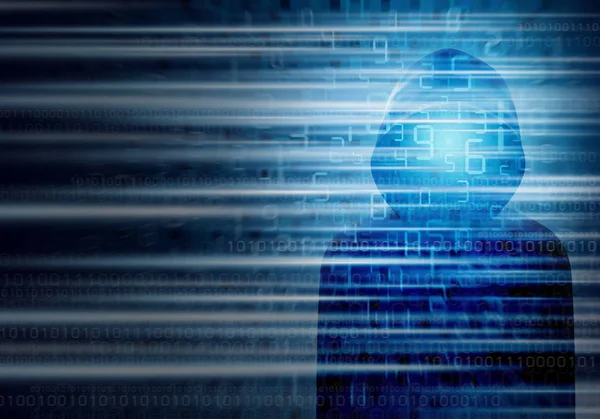 Koncepcja Bezpieczeństwa Cybernetycznego Haker Komputer Technologia Tło Projektu — Zdjęcie stockowe