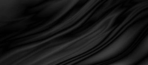 Black Luxury Fabric Background Copy Space — Stock Photo, Image