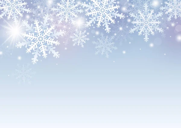 Karácsony Téli Hátteret Fehér Hópehely Másolás Hely Vektoros Illusztráció — Stock Vector