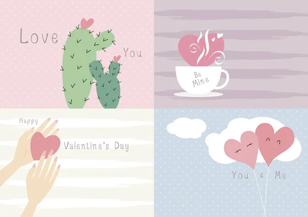 San Valentín Tarjeta Diseño Amor Concepto Vector Ilustración — Archivo Imágenes Vectoriales