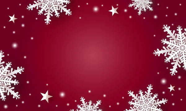 Різдвяний дизайн фону білосніжної сніжинки та зірки з копією простору зимового сезону Векторні ілюстрації — стоковий вектор