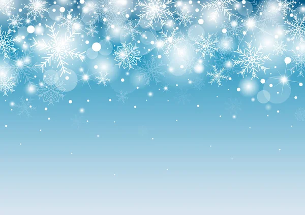 Kerstmis Achtergrond Conceptontwerp Van Witte Sneeuwvlok Sneeuw Met Kopie Ruimte — Stockvector
