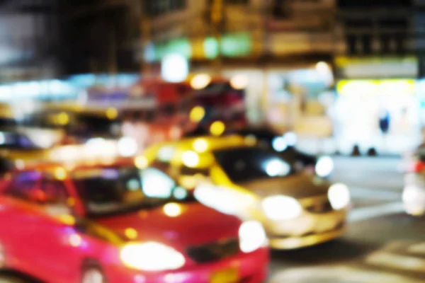 Abstract blurred background of car on street in the city at night