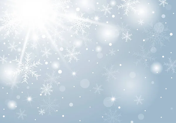 Karácsonyi Háttér Koncepcióterv Fehér Hópehely Télen Másol Hely Vektoros Illusztráció — Stock Vector