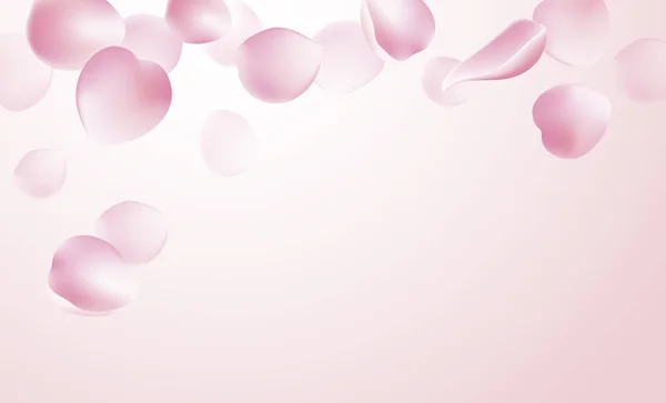 Rose Petals Falling Pink Background Vector Illustration — Stock Vector
