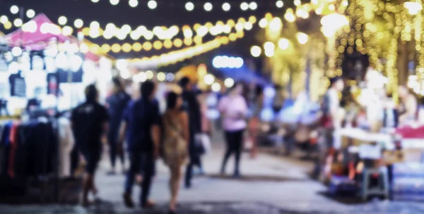 Abstrato Desfocado Fundo Pessoas Que Fazem Compras Mercado Noturno Cidade — Fotografia de Stock