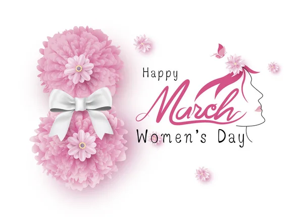 Mart Kadınlar Günün Kutlu Olsun Vektör Çizim — Stok Vektör
