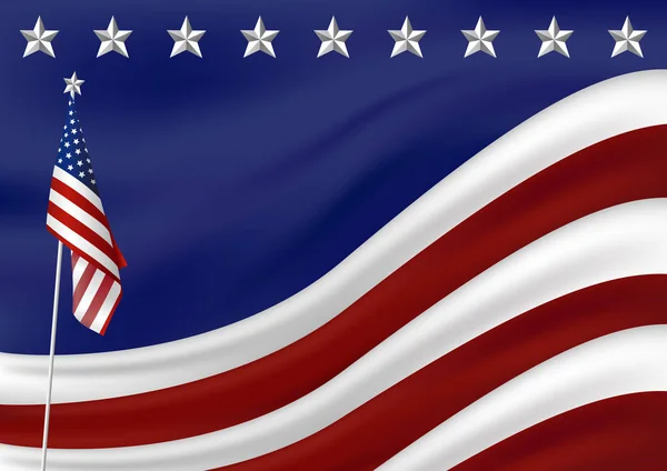 Amerikai Zászló Háttérben Elnökök Július Independence Nap Vektoros Illusztráció — Stock Vector