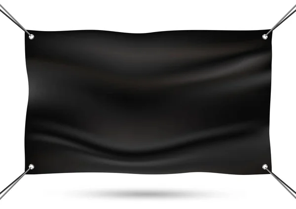 Black Mock Vinil Banner Vetor Ilustração —  Vetores de Stock