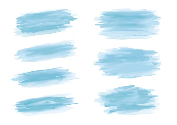 Aquarelle bleu coup de pinceau sur fond blanc illustration vectorielle — Image vectorielle