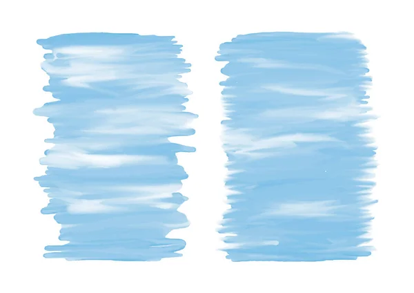 Blaues Aquarell Pinselstrich-Banner auf weißem Hintergrund Vektor-Illustration — Stockvektor