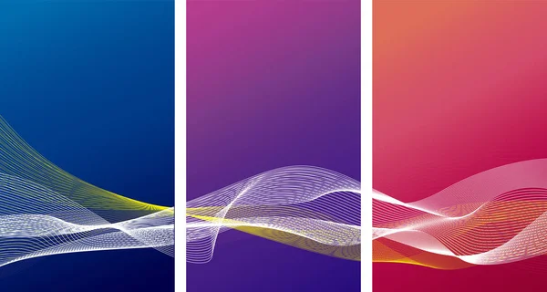 ラインウェーブベクトルイラスト付き色の抽象的なバナー背景デザイン — ストックベクタ
