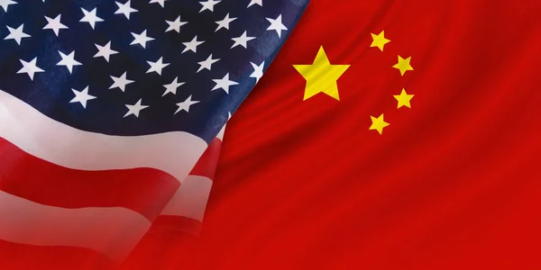 EUA e China bandeira de fundo — Fotografia de Stock