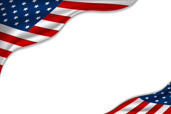 Drapeau américain ou américain sur fond blanc illustration vectorielle — Image vectorielle