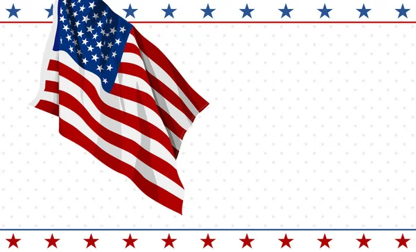 Amerikanische Flagge Design auf weißem Hintergrund 4. Juli USA Unabhängigkeitstag Banner Vektor Illustration — Stockvektor