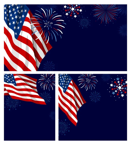 4 luglio USA Independence day banner vector illustration — Vettoriale Stock